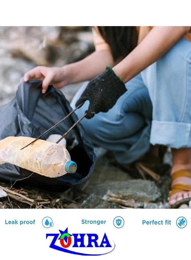 ZOHRA Garbage Bags, Medium - (19 x 21 Inches) - 30 Bags/Roll, (Pack Of 3, Black), Plastic (3x30=90) ECO Friendly - Image 5